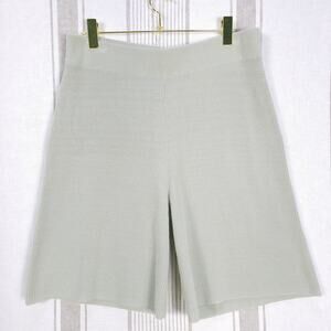 COS Ribbed Knit Bermuda Shorts Womens Medium‎ Soft Grey Green Minimal Loungewear